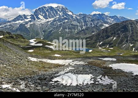 Gipfel des Mont Velan in den Walliser Alpen, Bourg-Saint-Pierre, Wallis, Schweiz, Europa Stockfoto