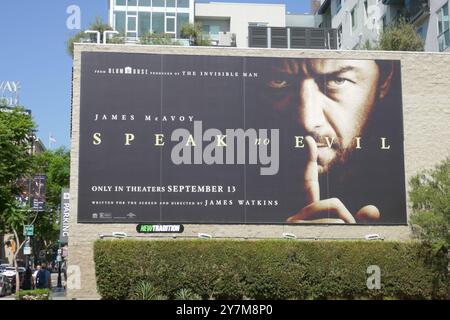 Los Angeles, Kalifornien, USA 28. September 2024 James McAvoy Speak No Evil Plakatwand am 28. September 2024 in Los Angeles, Kalifornien, USA. Foto: Barry King/Alamy Stock Photo Stockfoto