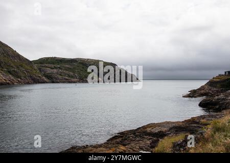 Blick auf den äußeren Hafen von Fort Amherst in St. John's, Neufundland & Labrador, Kanada Stockfoto