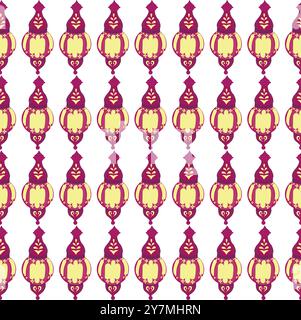 Vintage-Weihnachtsbaumspielzeug. Nahtloses Muster. Vektorillustration auf weißem Hintergrund. Stock Vektor