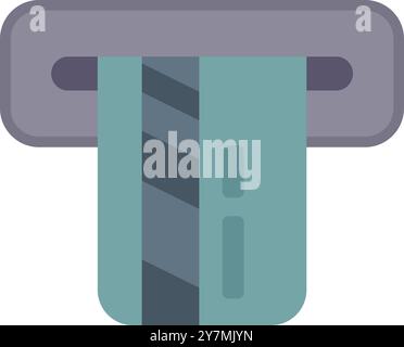 Kreditkarte wird für eine Finanztransaktion in ein POS-Terminal eingesteckt Stock Vektor