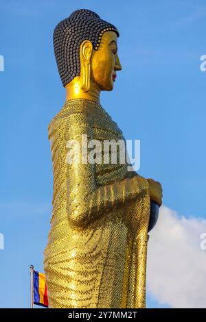 Gigantische goldene Buddha-Statue am Ufer des Tonle SAP Sees, Kambodscha Stockfoto