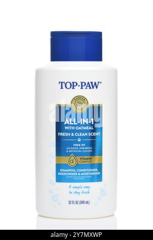 IRVINE, KALIFORNIEN - 28. SEPTEMBER 2024: Eine Flasche Top Paw All-in-One Hundeshampoo. Stockfoto