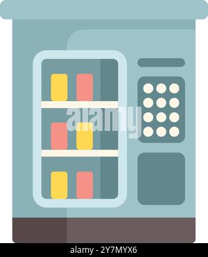 Ein Automat, der Getränke und Snacks ausgibt, bietet ein komfortables Selbstbedienungserlebnis Stock Vektor