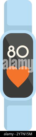 Smart Watch zeigt die Schnittstelle für den Herzfrequenzmonitor auf dem Bildschirm an Stock Vektor
