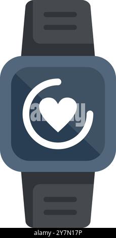 Smart Watch mit Herzfrequenzsymbol, Herzfrequenzsensor, Health Tracker-Konzept Stock Vektor