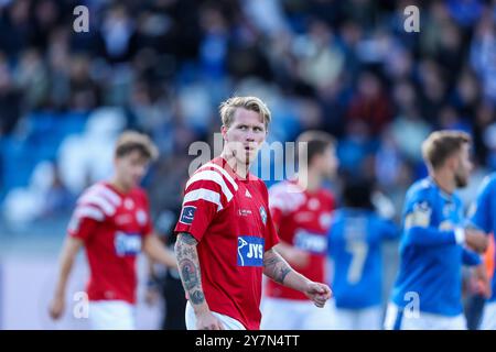 Lyngby, Dänemark. September 2024. Tonni Adamsen (23) von Silkeborg, WENN er während des dänischen 3F Superliga-Spiels zwischen Lyngby BK und Silkeborg IF im Lyngby Stadion in Lyngby gesehen wurde. Stockfoto