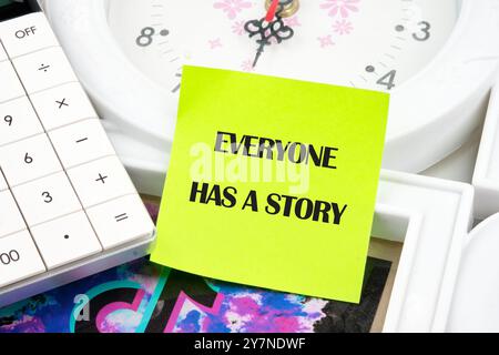 Business, Technologie, Internetkonzept. JEDER HAT Eine Nachricht auf dem Aufkleber, Vorderansicht Stockfoto