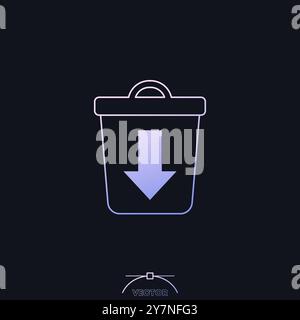 waste reduction icon with a trash bin, vector Stock Vektor