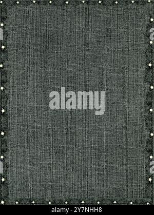 Dunkle Denim-Jeans in Indigo-Farbe mit Textur und Perlenrand Stockfoto