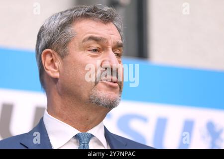 Berlin, Deutschland, 17.09.2024: Bayerische Landesvertretung: Pressekonferenz zur Klärung der K-Frage der Union: Bayerischer Ministerpräsident und CSU-Chef Markus Söder *** Berlin, Deutschland, 17 09 2024 Bayerische Landesvertretung Pressekonferenz zur Klärung der K-Frage der Union Bayerischer Premierminister und CSU-Leiter Markus Söder Copyright: XdtsxNachrichtenagenturx dts 46525 Stockfoto