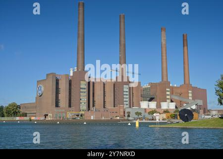 VW-Kraftwerk, Mittellandkanal, Wolfsburg, Niedersachsen, Deutschland Stockfoto