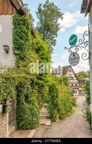 Fachwerkhäuser am Schloßberg, Landkreis Schloßchemnitz, Chemnitz, Sachsen Stockfoto