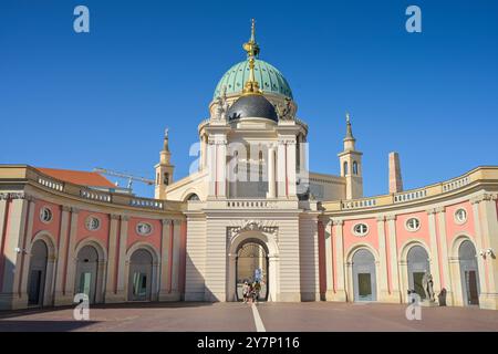 Innenhof des brandenburgischen Landtags, Fortuna-Portal, hinter der Nikolaikirche, Alter Markt, Potsdam, Brandenburg, Deutschland, Innenhof Stockfoto