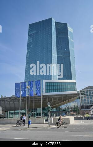 Europäische Zentralbank EZB, Hauptgebäude, Hauptsitz, Sonnemannstraße, Ostende, Frankfurt am Main, Hessen, Deutschland, Europäische Zentralbank EZB, Haup Stockfoto