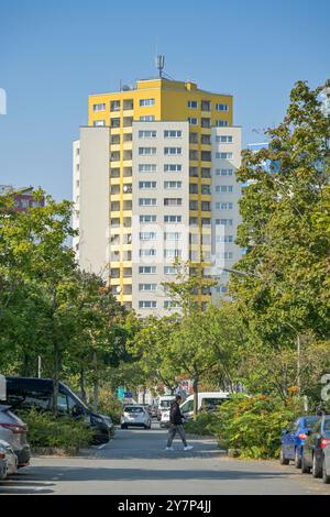 Hochhaus, Obstallee, Rudolf-Wissel-Siedlung, Obstallee-Siedlung, Staaken, Spandau, Berlin, Deutschland, Hochhaus, Deutschland Stockfoto