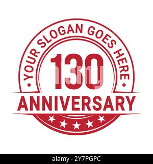 Design-Vorlage zum 130-jährigen Jubiläum. Zum 130. Geburtstag des Logos. Vektor und Illustration. Stock Vektor