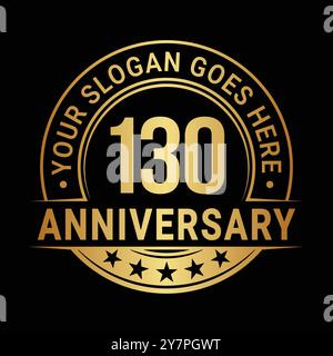 Design-Vorlage zum 130-jährigen Jubiläum. Zum 130. Geburtstag des Logos. Vektor und Illustration. Stock Vektor