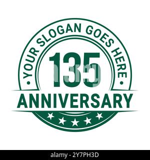 Design-Vorlage zum 135-jährigen Jubiläum. Zum 135. Geburtstag des Logos. Vektor und Illustration. Stock Vektor