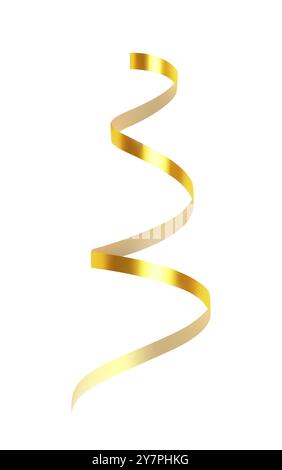 Goldenes Schlangenband isolierter weißer Hintergrund. Vektorabbildung Stock Vektor