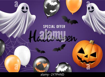Horizontales Halloween-Banner Stock Vektor