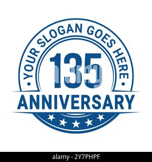 Design-Vorlage zum 135-jährigen Jubiläum. Zum 135. Geburtstag des Logos. Vektor und Illustration. Stock Vektor