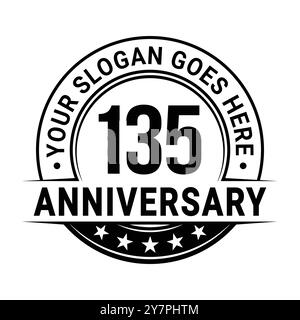 Design-Vorlage zum 135-jährigen Jubiläum. Zum 135. Geburtstag des Logos. Vektor und Illustration. Stock Vektor