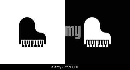 Piano Icon flache dünne Linie Vektor Illustration Art Outline Set Stock Vektor