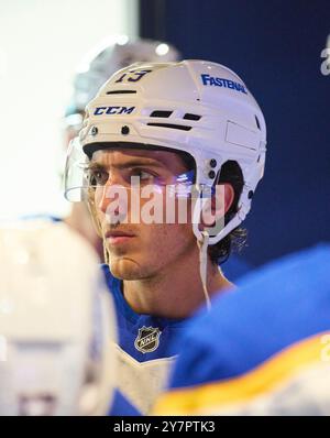 München, Deutschland. September 2024. Lukas Rousek, Buffalo Sabres 13 im Freundschaftsspiel der Global Series Challenge EHC RB MUENCHEN - BUFFALO SABRES 0-5 im SAP Garden in München, 27. September 2024. Saison 2024/2025, Spieltag x, Fotograf: ddp Images/STAR-Images Credit: ddp Media GmbH/Alamy Live News Stockfoto