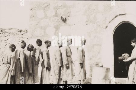 Anti-Pocken-Kampagne Dawaimeh-Hebron in Palästina, Januar - Februar 1922: Desinfektionsstation. Stockfoto