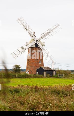 Windpumpe, Baujahr 1912. Norfolk, England Stockfoto