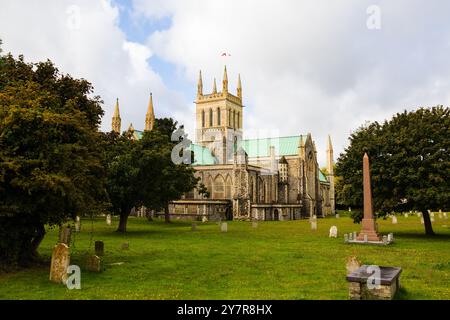 Great Yarmouth Minster, die größte Pfarrkirche Englands. Nach den Bombenangriffen der Deutschen im 2. Weltkrieg wieder aufgebaut. Norfolk, England Stockfoto