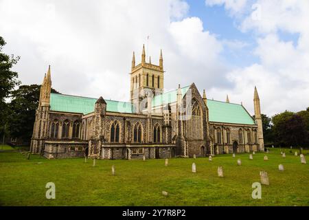 Great Yarmouth Minster, die größte Pfarrkirche Englands. Nach den Bombenangriffen der Deutschen im 2. Weltkrieg wieder aufgebaut. Norfolk, England Stockfoto