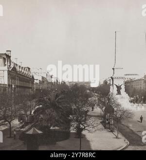 Vintage-Foto von Liberty Avenue, Lissabon, Portugal. 1907 Stockfoto