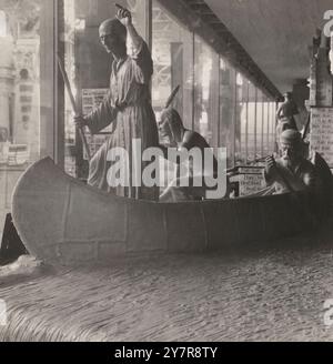 Vintage-Foto von Pater Hennepi, der den Mississippi entdeckt - Minnesota's einzigartige Butterausstellung, World's Fair, St. Louis, USA Stockfoto