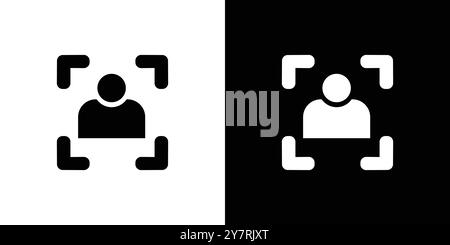 Gesichtserkennung Symbol Vektorlinie Logo-Marke oder Symbolsatz Konturstil der Kollektion Stock Vektor