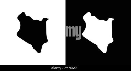 Kenia Karte Symbol Vektorlinie Logo Marke oder Symbol Set Kollektion Umrissstil Stock Vektor