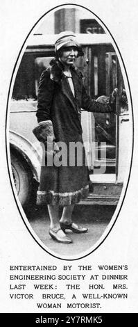 Unterhaltung der Women's Engineering Society beim Abendessen letzte Woche : The Hon Mrs Victor Bruce, eine bekannte Autorin.24. September 1927 Stockfoto