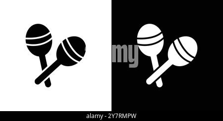 Maracas Symbol Vektorlinie Logo-Zeichen oder Symbolsatz Kollektion Umrissstil Stock Vektor