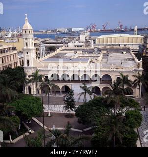 Luftaufnahme der Plaza Constitucion e Placio Municipal, Vera Cruz, Mexiko. Stockfoto