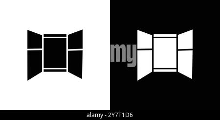 Öffnen Sie Windows Symbol Vektorlinie Logomarke oder Symbolsatz Sammlung Umrissstil Stock Vektor