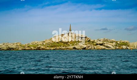 Panorama der Küsten der Insel Lavezzi, Bocche di Bonifacio. Unesco-Weltkulturerbe. Korsika, Frankreich Stockfoto