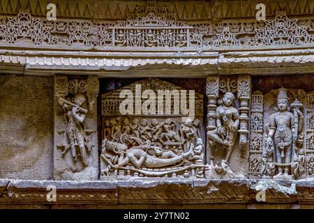 01 27 2010 Rani Ki Vav gebaut von Königin Udayamati Ehefrau von König Bhimdeva I. A.D.10221063-Patan Nord Gujarat INDIEN Asien. Stockfoto