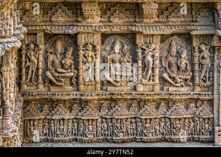 01 27 2010 Rani Ki Vav gebaut von Königin Udayamati Ehefrau von König Bhimdeva I. A.D.10221063-Patan Nord Gujarat INDIEN Asien. Stockfoto