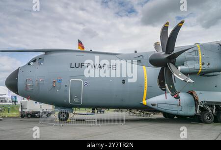 Airbus A400M, Deutsche Luftwaffe, ILA 2024, Internationale Luft- und Raumfahrtausstellung Berlin, Schönefeld, Brandenburg, Deutschland, Deutsche Luftwaffe, Internation Stockfoto