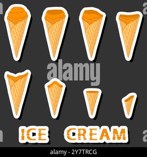 Großes buntes Set verschiedene Formen natürliches Desserteis bestehend aus verschiedenen Zutaten, Design Eis verschiedene Formen von Menü Bio Nutriti Stock Vektor