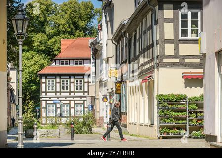 Ritterstraße, hinter dem Wendenschloss Bauernhaus, Altstadt, Spandau, Berlin, Deutschland, hinten Ackerbürgerhaus Wendenschloss, Altstadt, Deutschland Stockfoto