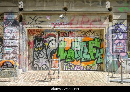 Eingang, Tür, Berghain Club, Am Wriezener Bahnhof, Friedrichshain, Berlin, Deutschland, Eingang, Tür, Deutschland Stockfoto