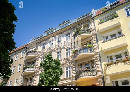 Altes Stuckgebäude, Brunhildstraße, Schöneberg, Tempelhof-Schöneberg, Berlin, Deutschland, Stuck-Altbau, Brunhildstraße, Deutschland Stockfoto