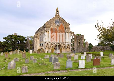 Ruinen der Binham Priory oder St. Marys Priory, Binham Village, Norfolk, UK; ein mittelalterliches benediktinergebäude aus dem 11. Jahrhundert, das noch heute als Kirche genutzt wird. Stockfoto